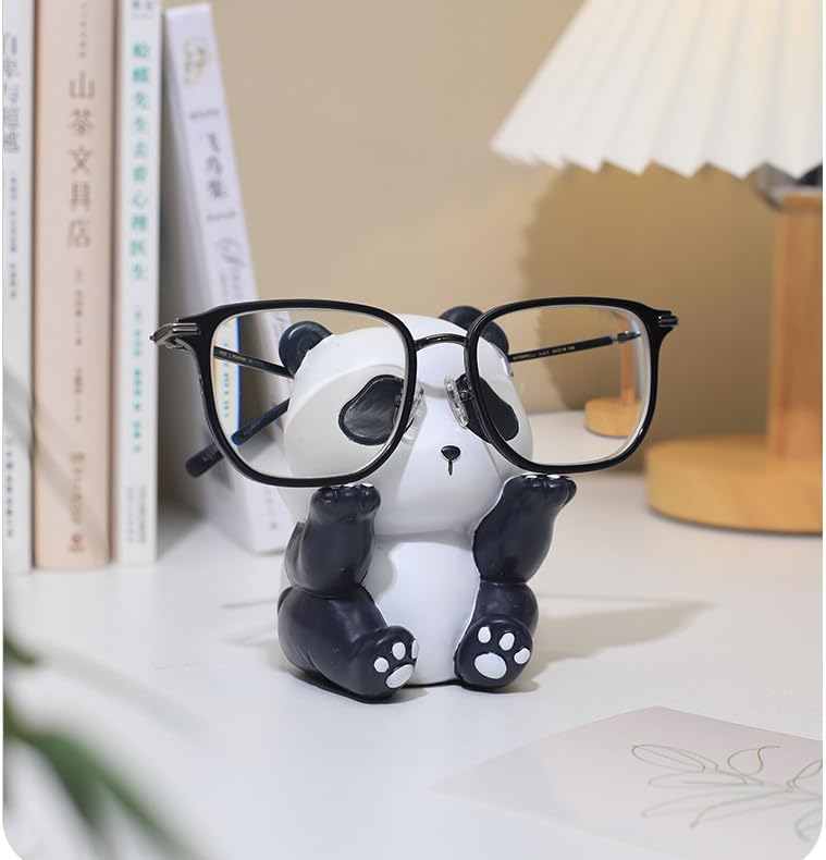 JARPSIRY Cute Panda Glasses Display Stand for Nightstand, Funny Animal Decorative Eyeglass Sunglass Holder, Home Office Desk Decoration - Image 2